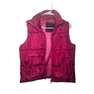 U.S. Polo Assn. Hot Pink Quilted Puffer Vest